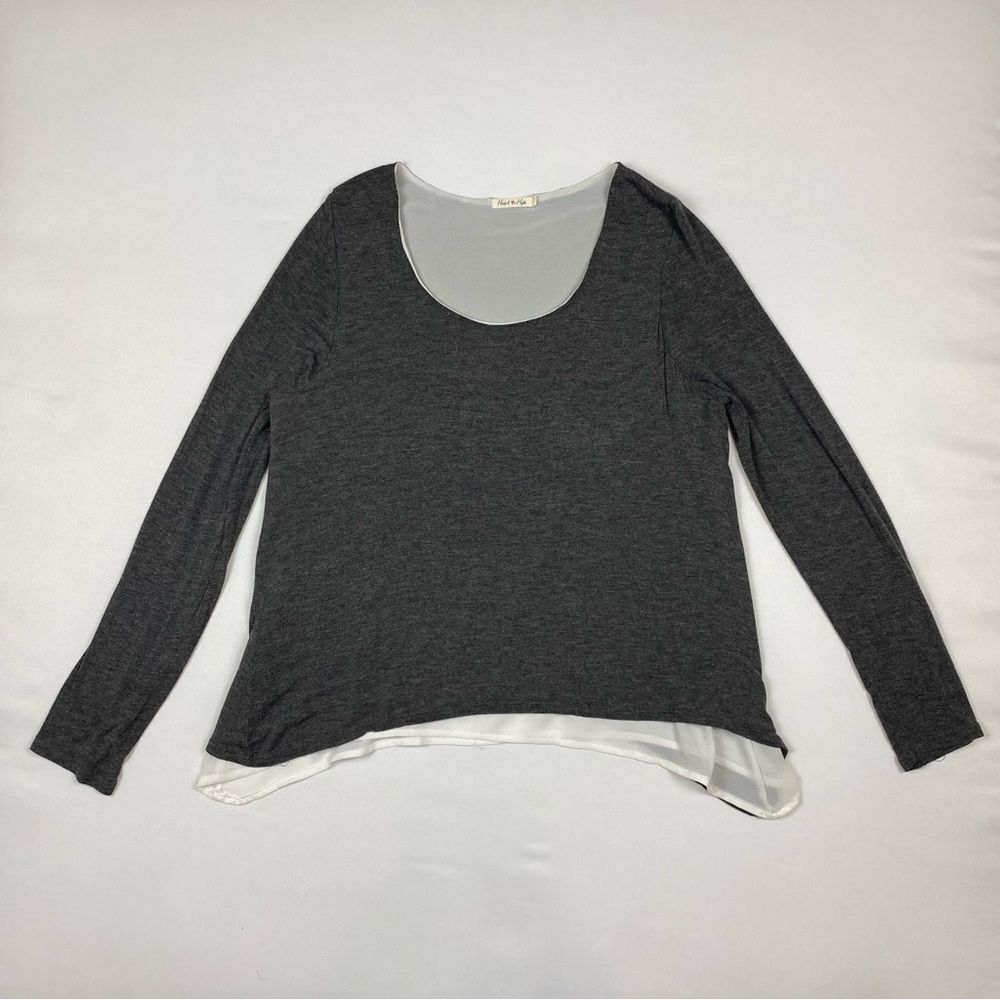 Heart & Hips Grey‎ Double Layered Dress Blouse